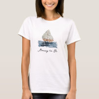Nautical Watercolor Sailboat Mummy-to-Be