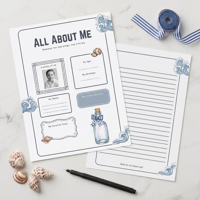 Nautical Wave All About Me Paper (Memories made very easy.)