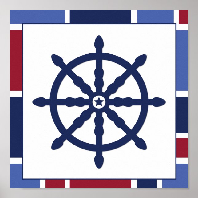 Nautical Wave Nursery Wheel Poster (Front)