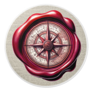 Nautical Wax Stamp Image Beach Drawer Knobs