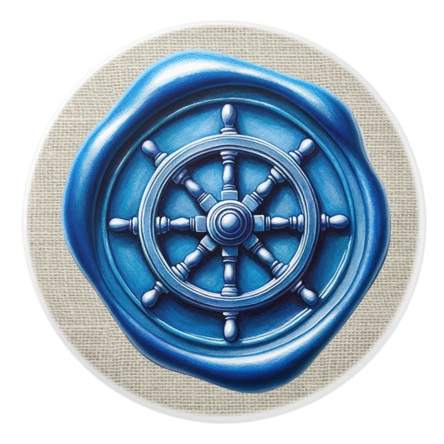 Nautical Wax Stamp Image Beach Drawer Knobs (Front)