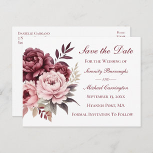 Nautical Wedding  Anchor Navy Blue Save The Date Postcard