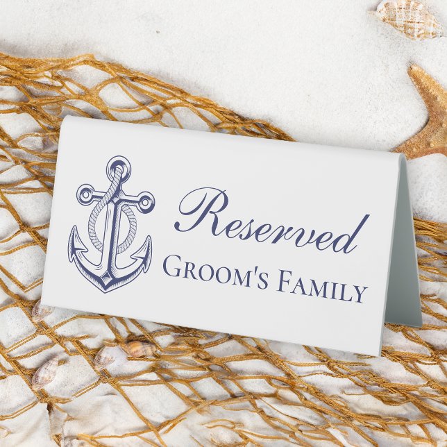 Nautical Wedding Anchor Reserved Groom's Family (Creator Uploaded)