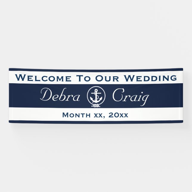 Nautical Wedding Banner -  2.5' x 8' (Horizontal)