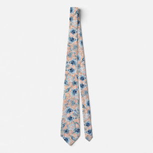 Nautical Wedding Beach Sea Shell Flowers Blue  Tie