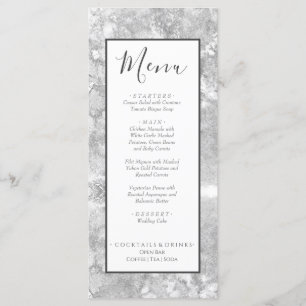 Nautical Wedding Beach Watercolor Silver Grey Menu