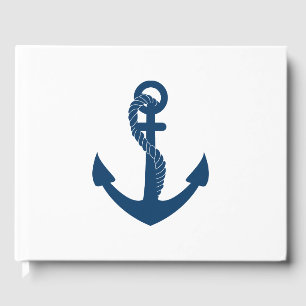 Nautical Wedding Blue Anchor Beach Summer Ocean Guest Book