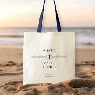 Nautical Wedding Bridal Party Gift Maid of Honour Tote Bag