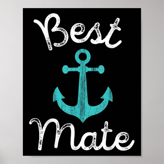 Nautical Wedding Bride Grooms Man &amp; Groomsmen  Poster (Front)