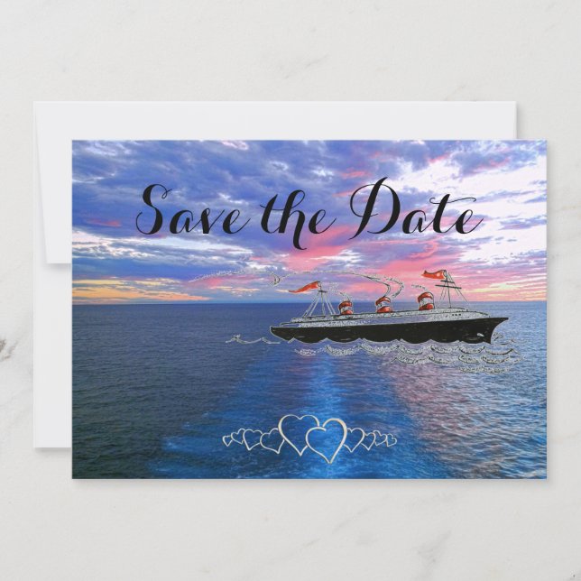 Nautical Wedding Cruise | Save the Date Ocean Sky (Front)
