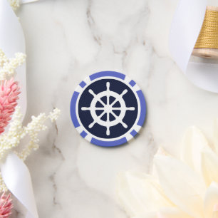Nautical wedding custom drink token poker chips
