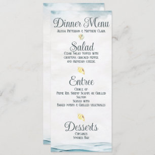 Nautical Wedding Dinner Menu Invitation