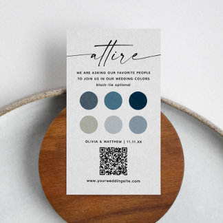 Nautical Wedding Dress Code + QR Code | Attire Enclosure Card