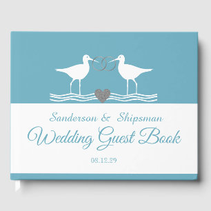 Nautical Wedding Duty Blue Sandpiper Guest Book