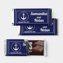 Nautical Wedding Favours Hershey's Chocolate Bars