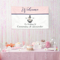 Nautical Wedding Floral Anchor Pink Navy Welcome