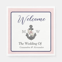 Nautical Wedding Floral Anchor Pink Navy Welcome