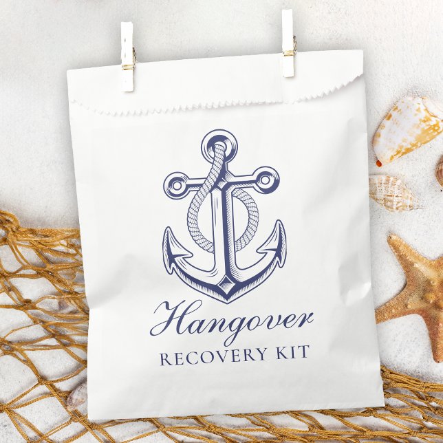 Nautical Wedding Hangover Kit Navy Blue Anchor Favour Bag (Creator Uploaded)