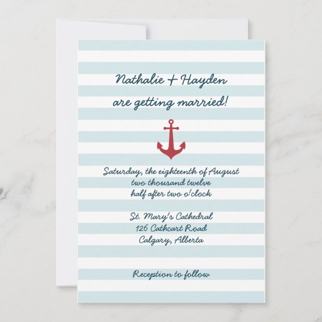 Nautical wedding invitation (Front)