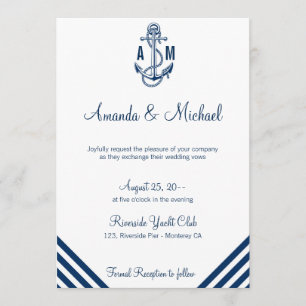 Nautical Wedding invitation card