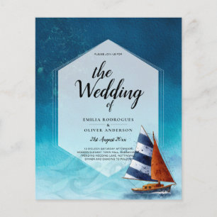Nautical Wedding Invitation with Sailing Boat Flyer