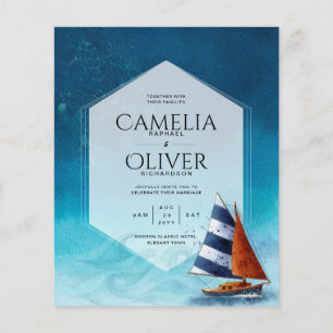 Nautical Wedding Invitation with Sailing Boat Flyer