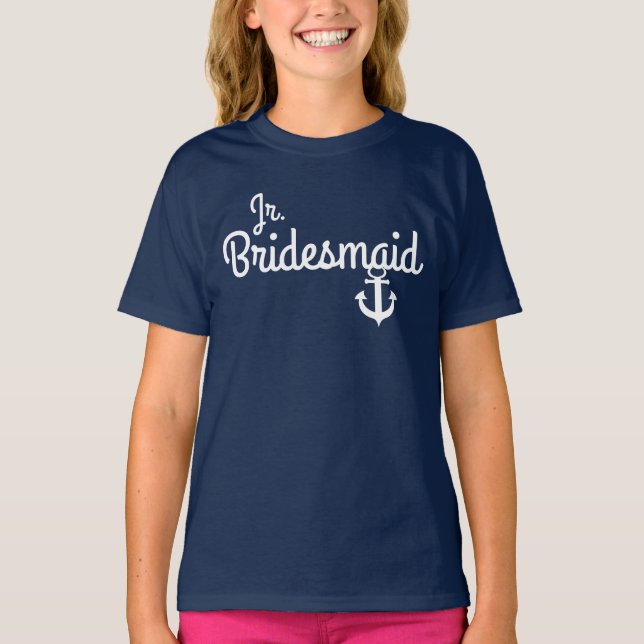 Nautical Wedding Junior Bridesmaid Tee with Anchor (Front)