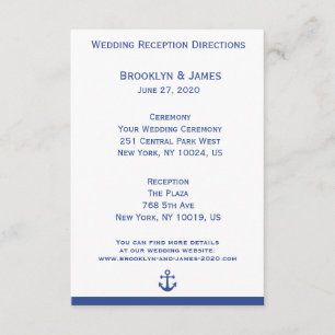 Nautical Wedding Maps And Directions Enclosure Card