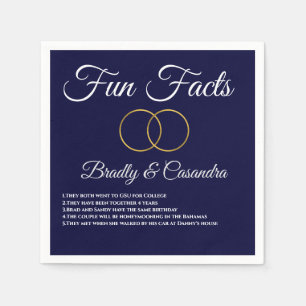 Nautical Wedding Navy Blue and White Fun Facts Nap Napkin