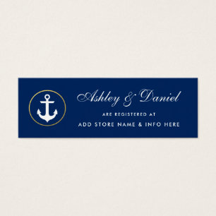 Nautical Wedding Navy Blue Registry Insert Card