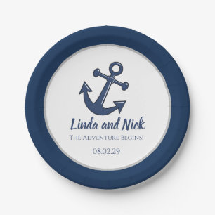 Nautical Wedding Paper Plates The Adventure Begins