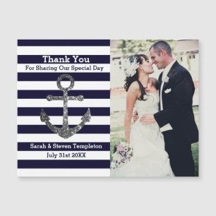 Nautical Wedding Photo Thank You Magnet