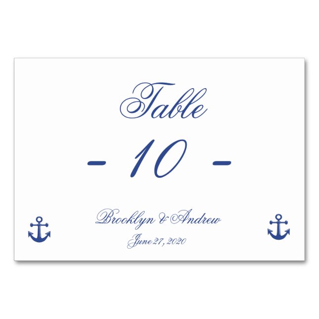 Nautical Wedding Place Cards (Front)