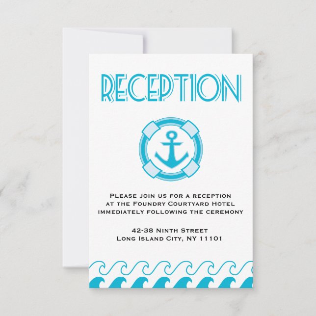 Nautical Wedding Reception Invitation (Front)