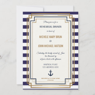 Nautical Wedding Rehearsal Dinner Invitation