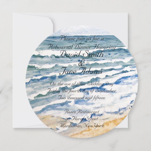 Nautical wedding rehearsal dinner invitation (Front)