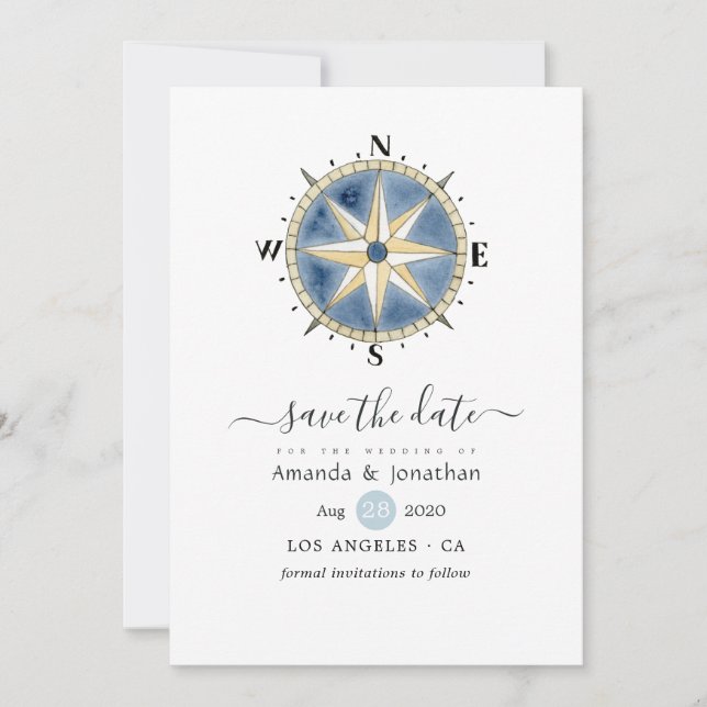 Nautical Wedding Save The Date (Front)