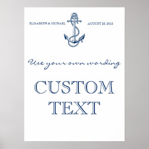 Nautical Wedding sign   Custom text   template