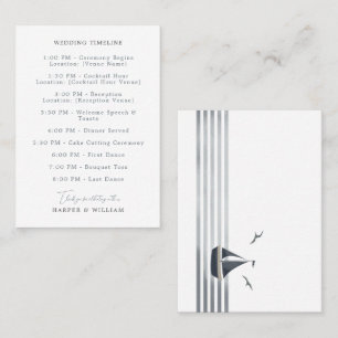 nautical wedding timeline card
