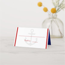Nautical Wedding White Red Blue Rope Anchor