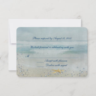 Nautical Wedding with starfish RSVP Card