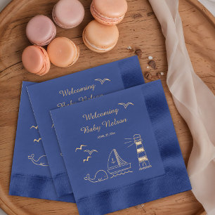 Nautical Welcoming Baby Shower Foil Napkins