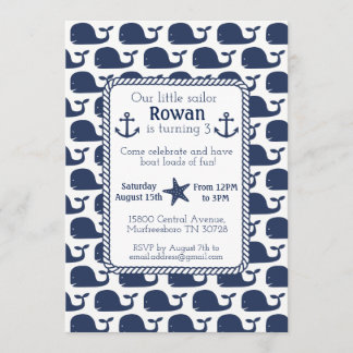 Nautical Whale Birthday Card