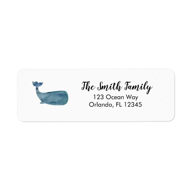 Nautical Whale Painting Return Address Label (Front)