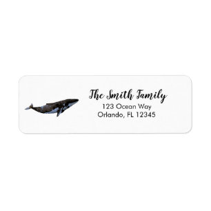 Nautical Whale Painting Return Address Label