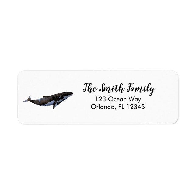 Nautical Whale Painting Return Address Label (Front)