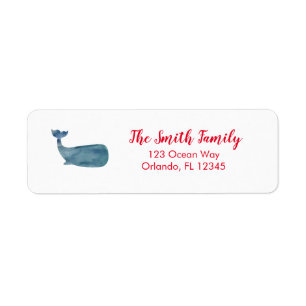 Nautical Whale Painting Return Address Label