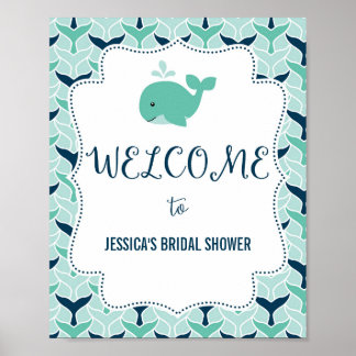 Nautical Whale Welcome Poster Print
