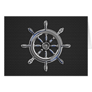 Nautical Wheel on Carbon Fibre Decor