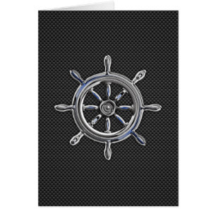 Nautical Wheel on Carbon Fibre Decor